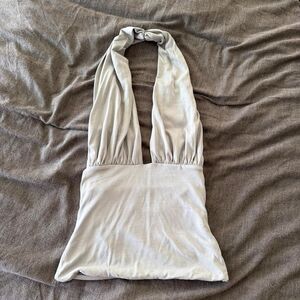 Urban-outfitters Women's Blue and Grey Crop-top
